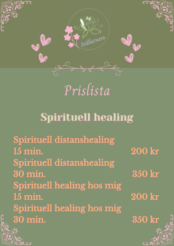 Spirituell healing, prislista